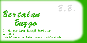 bertalan buzgo business card