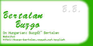 bertalan buzgo business card